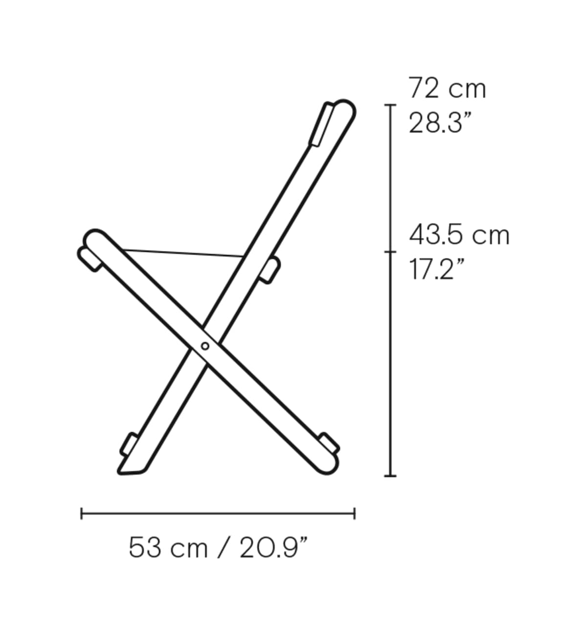 Carl Hansen BM4570 sammenleggbar spisestol – måltegning