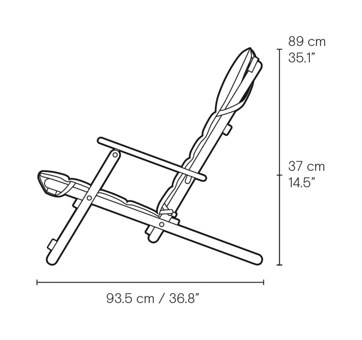 Carl Hansen CU BM5568 pute til BM5568 Deck Chair – måltegning