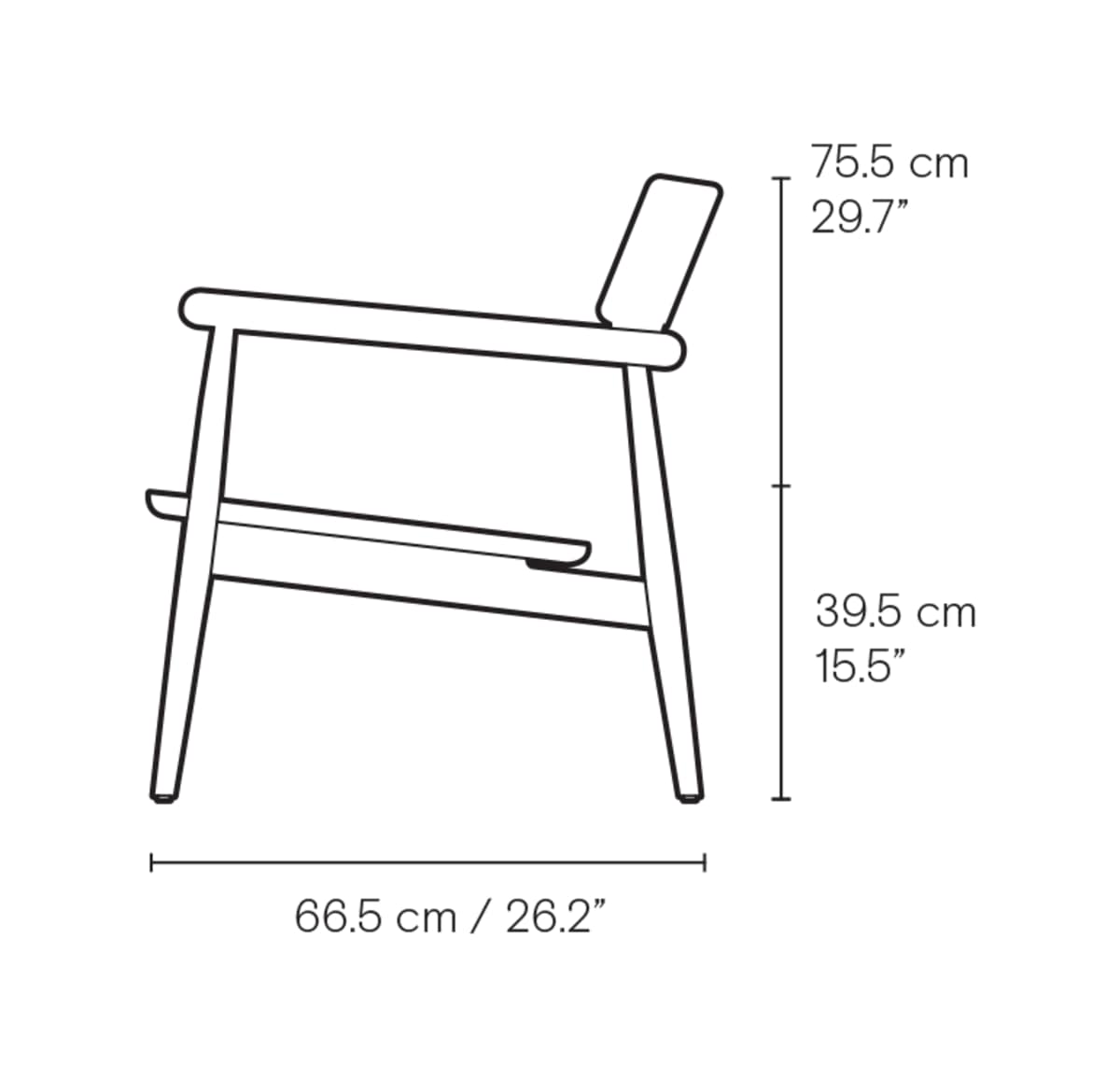 Carl Hansen E018 Embrace Outdoor lenestol – måltegning