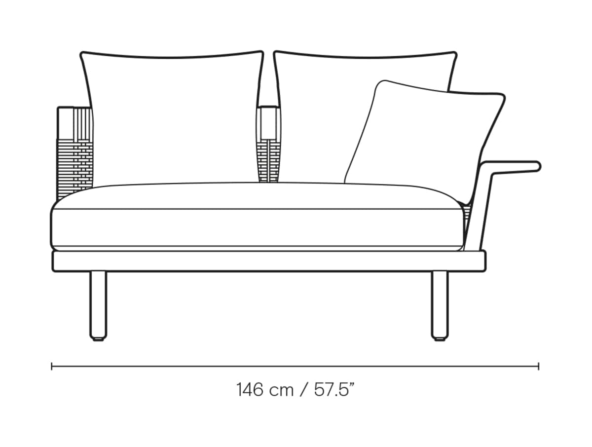 Carl Hansen E510 Embrace Outdoor loungemodul med rygg og armlene – måltegning