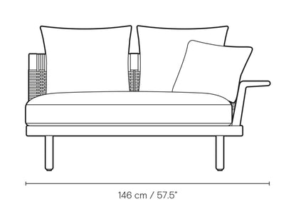 Carl Hansen E510 Embrace Outdoor loungemodul med rygg og armlene – måltegning