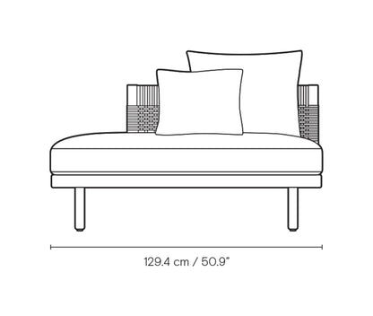 Carl Hansen E530 Embrace Outdoor loungemodul med lav rygg – teak, Agora Life Oat 1760 – måltegning