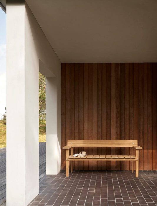 Carl Hansen GL101 Timbur utebenk – teak, ubehandlet – miljøbilde