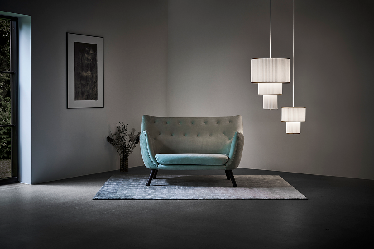 LE KLINT Modell 110 Plivello pendel Ø30 × H34 cm i interiør