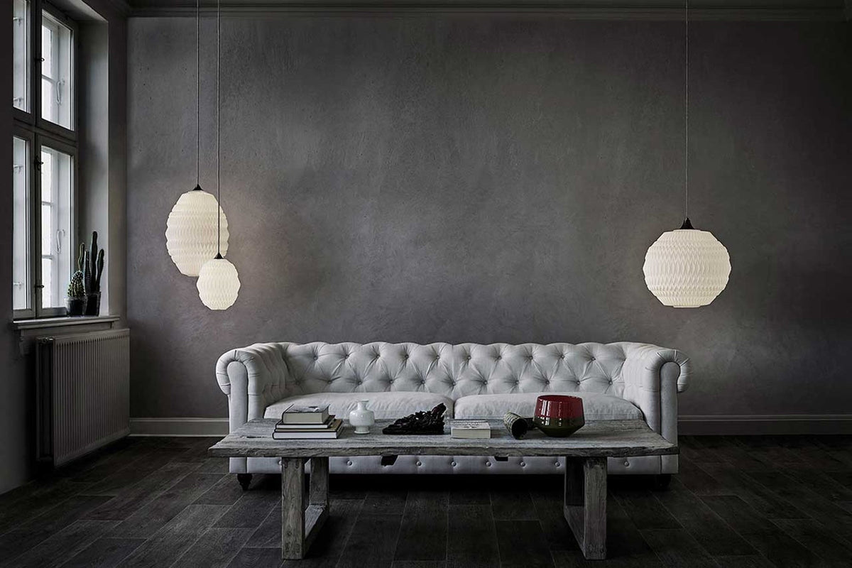LE KLINT Modell 124 Caleo 2 pendel Ø36 cm i interiør