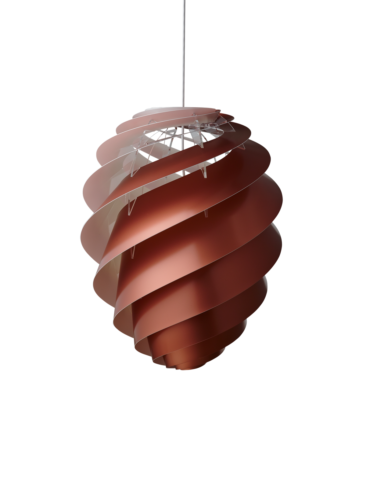 LE KLINT Modell 1312 Swirl 2 pendel – Large – Ø55 × H70 cm, Standard / kobber