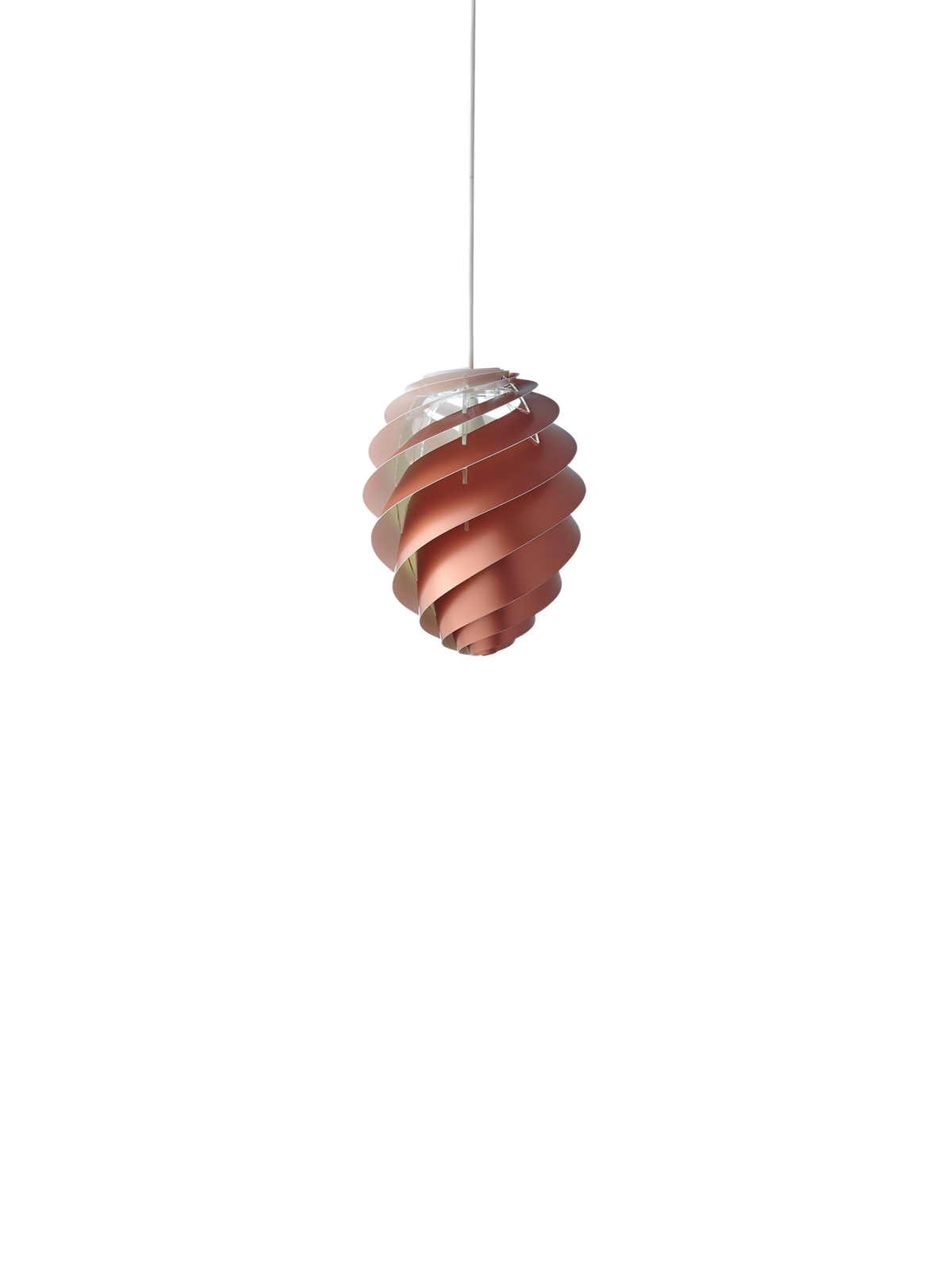 LE KLINT Modell 1312 Swirl 2 pendel – Small – Ø18 × H23 cm, Standard / kobber