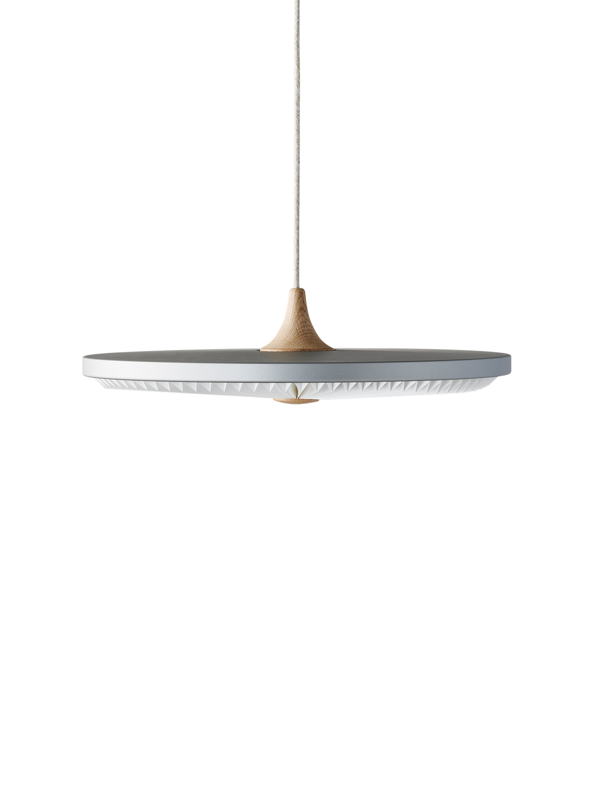 LE KLINT Modell 198 Soleil pendel – Medium – Ø50 × H6 cm, Lys eik, Standard (plastfolie)