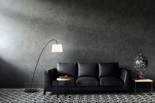 LE KLINT Modell 320 Snowdrop gulvlampe H155 cm i interiør