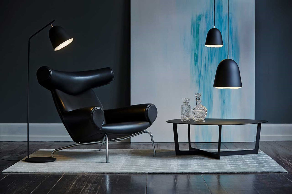 LE KLINT Modell 355 Caché gulvlampe H130 cm i interiør
