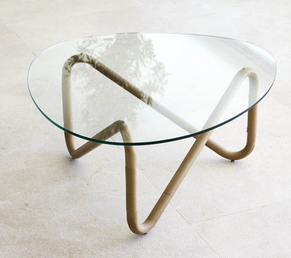 Cane-line Wave sofabord 96×89 cm, aluminium og herdet glass