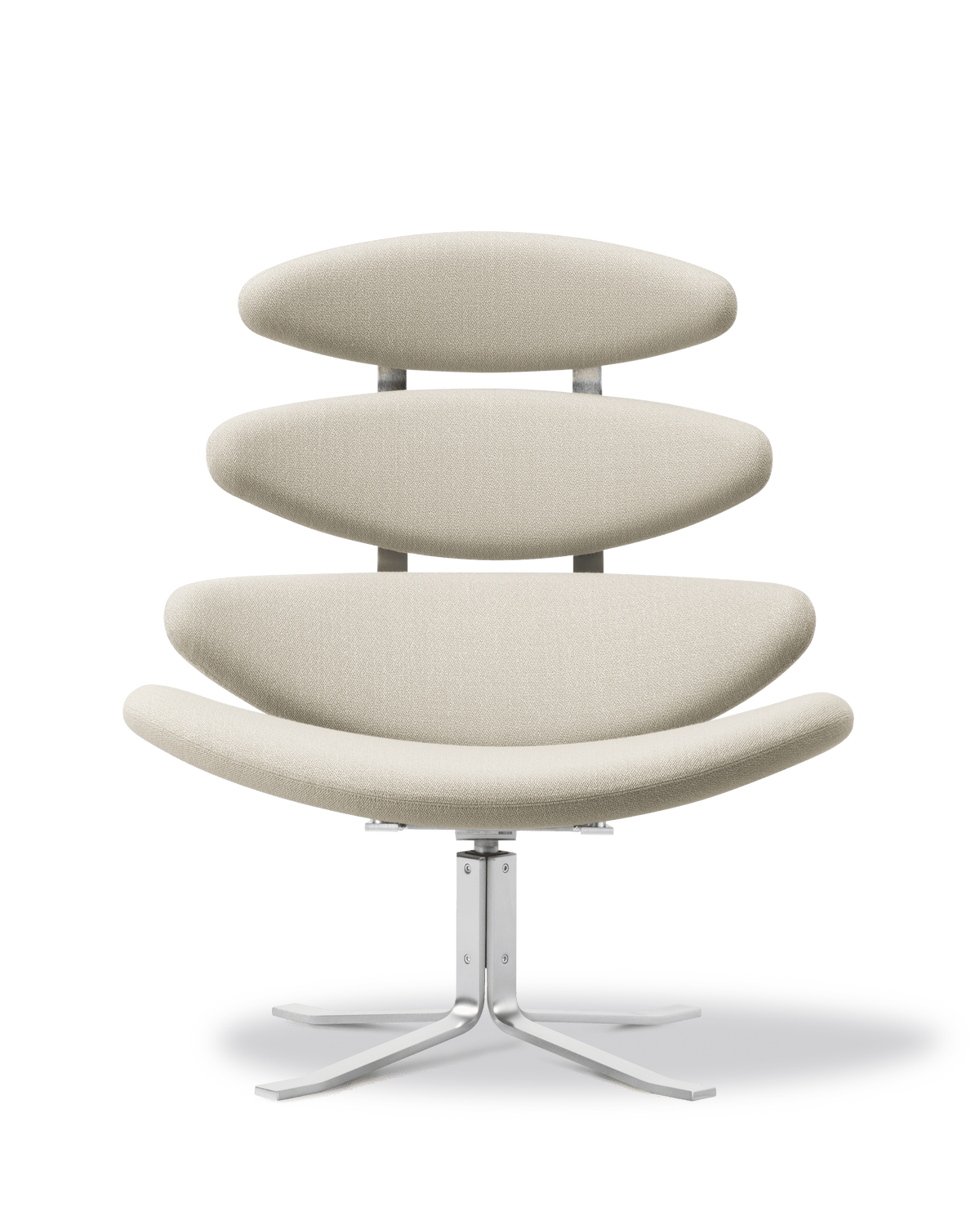 Fredericia Corona Chair loungestol med dreiefot. Velg tekstil og understell