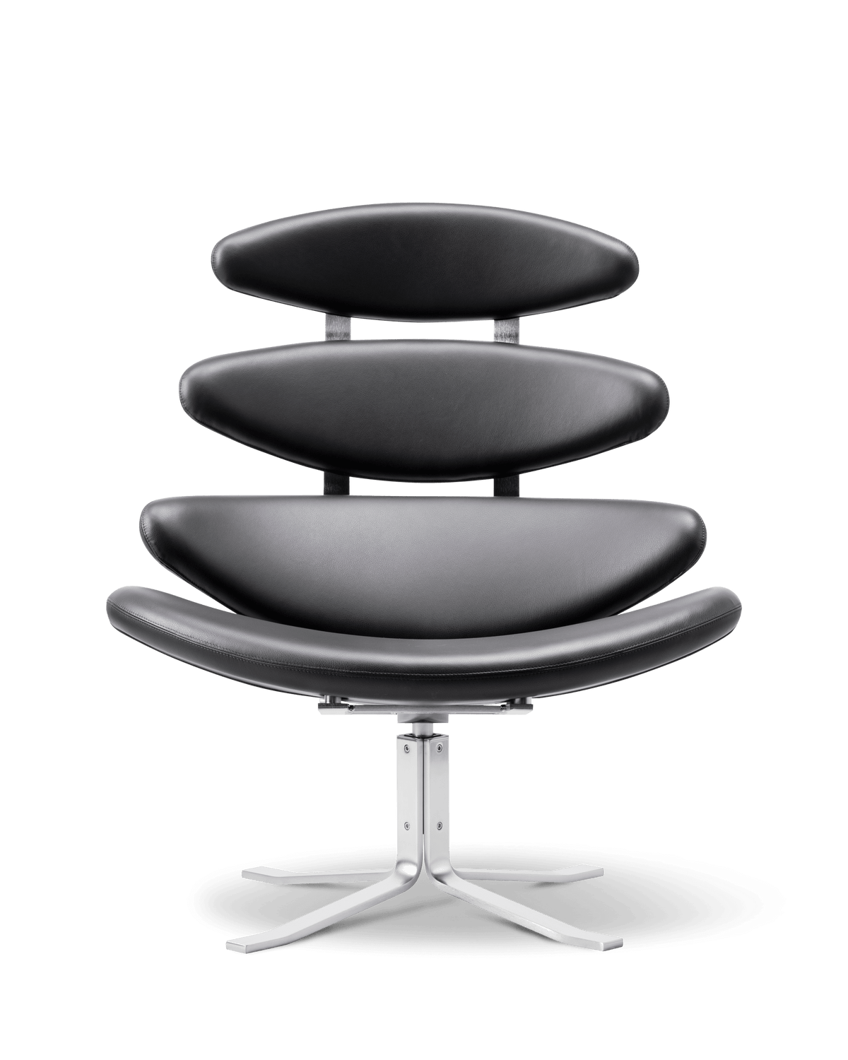 Fredericia Corona Chair loungestol med dreiefot. Velg tekstil og understell.