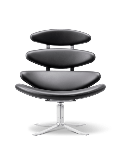 Fredericia Corona Chair loungestol med dreiefot. Velg tekstil og understell.