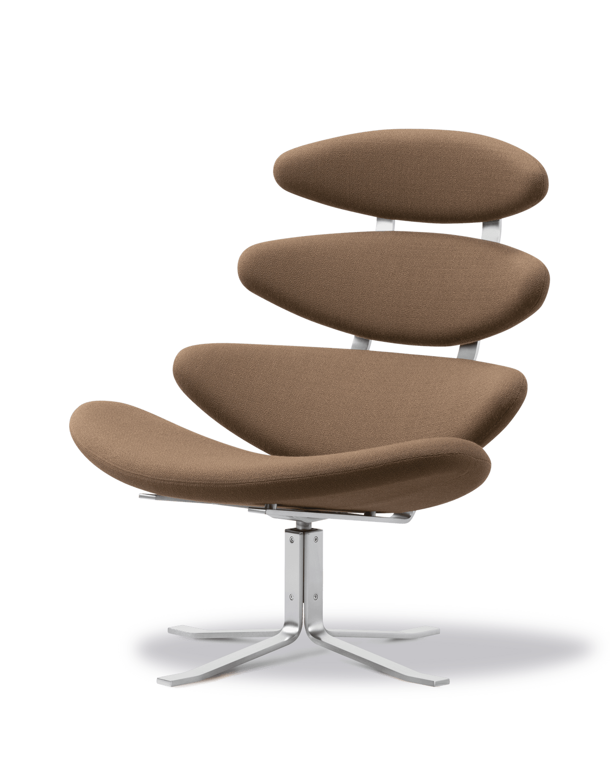 Fredericia Corona Chair loungestol med dreiefot. Velg tekstil og understell