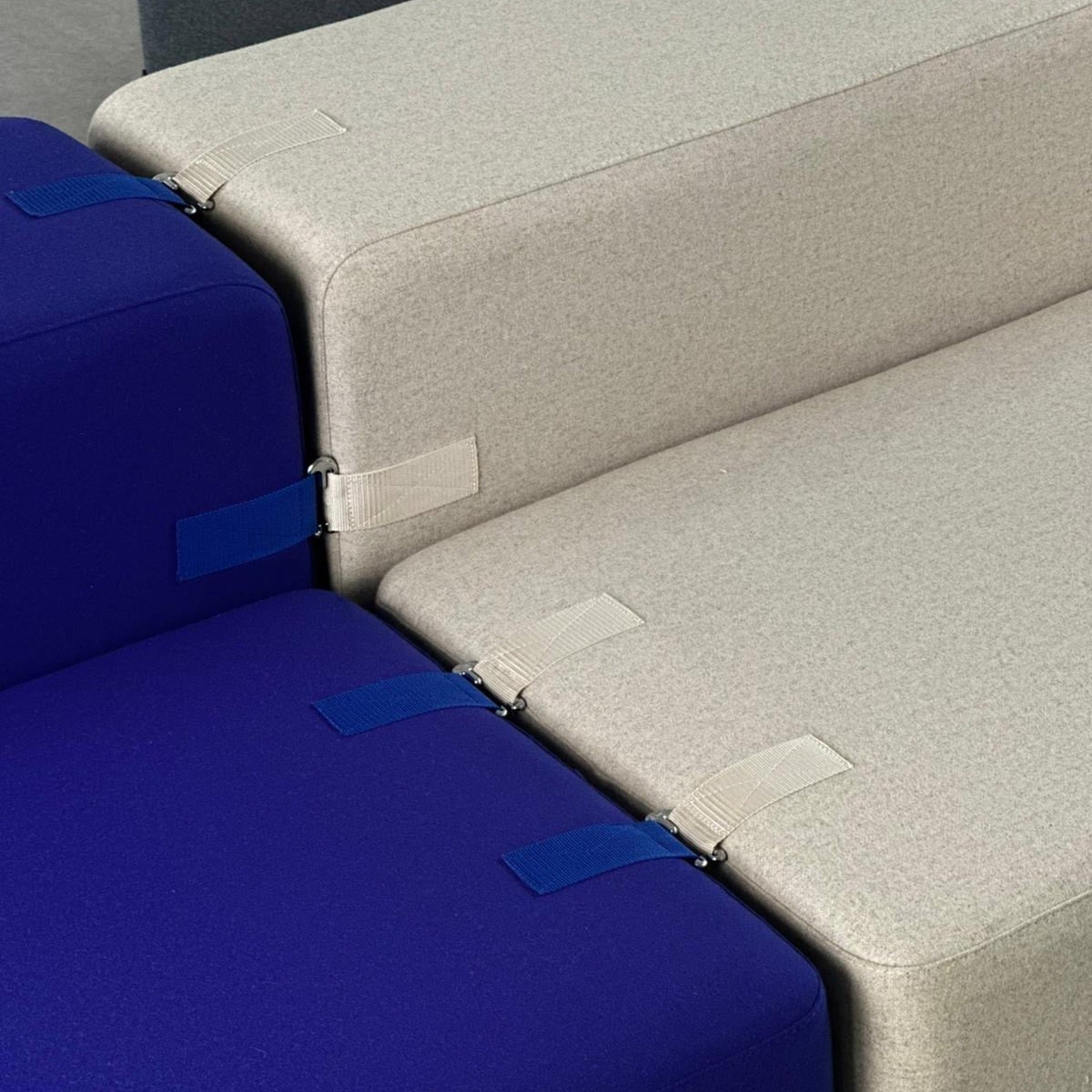 Detalj, blå og beige