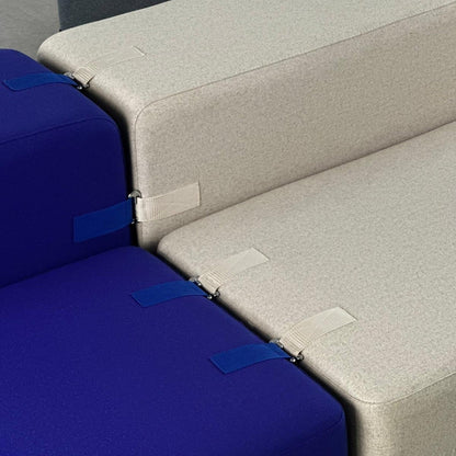Detalj, blå og beige