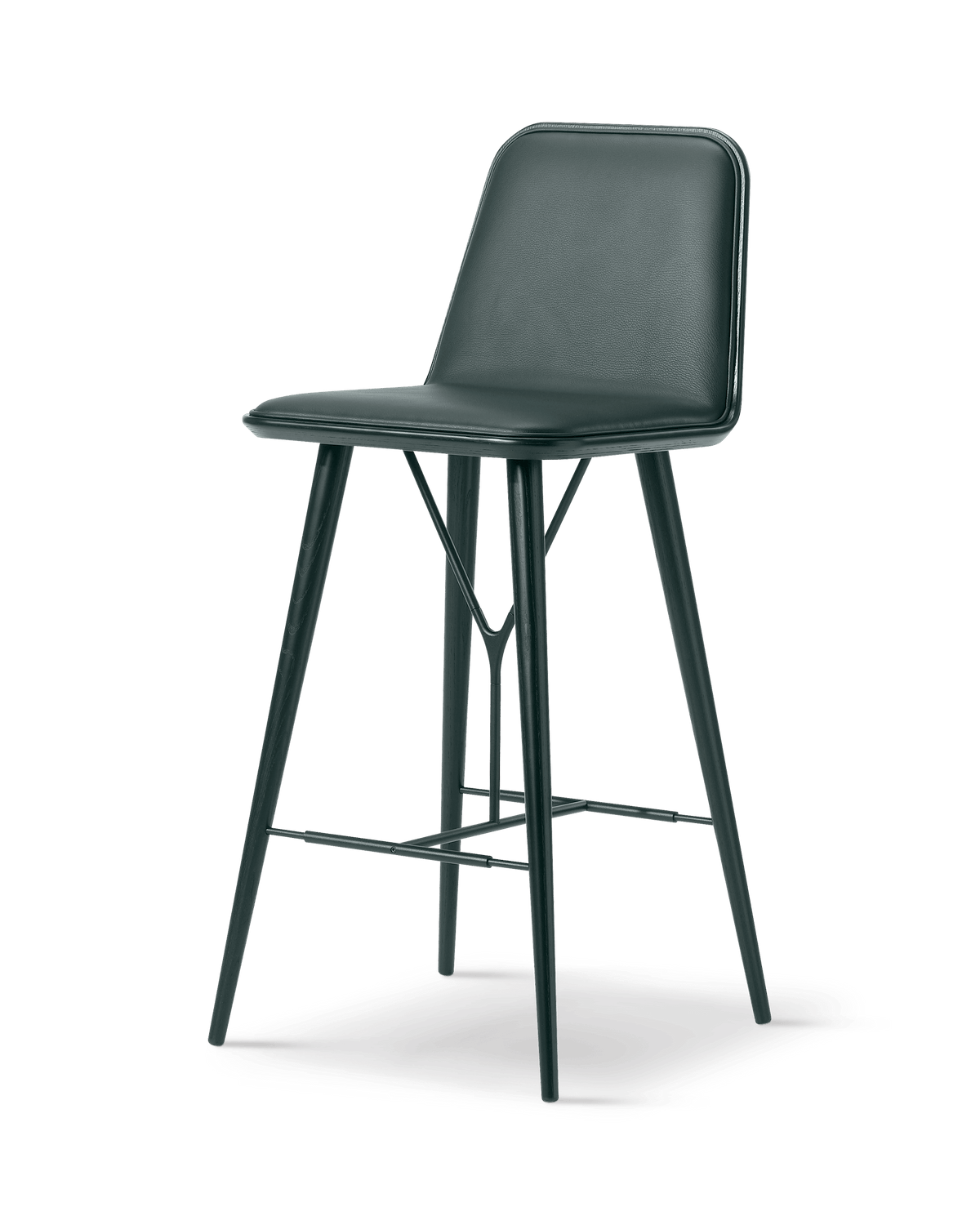Fredericia Spine Wood Barstool forsidepolstret. Velg tekstil og treverk