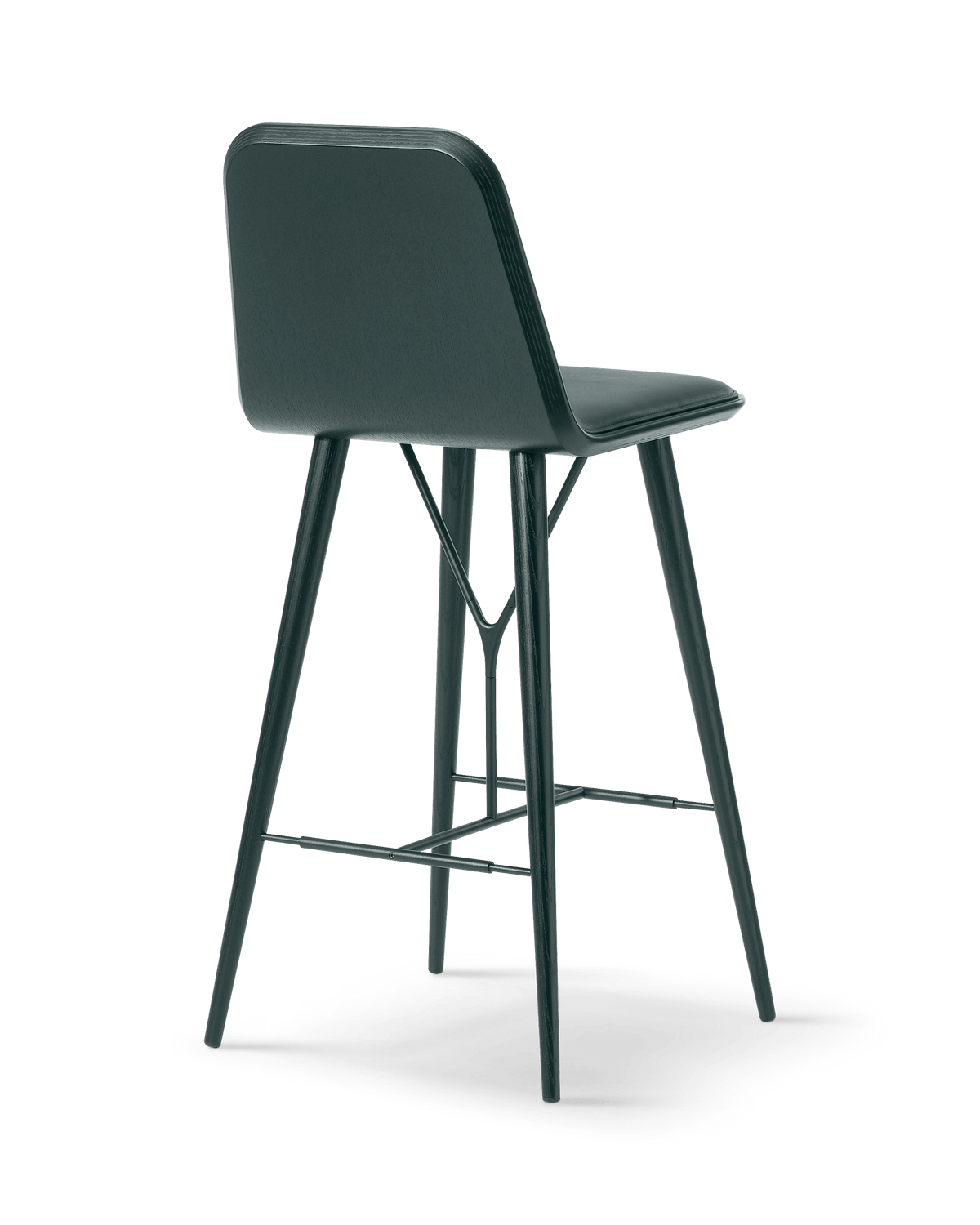 Fredericia Spine Wood Barstool forsidepolstret. Velg tekstil og treverk