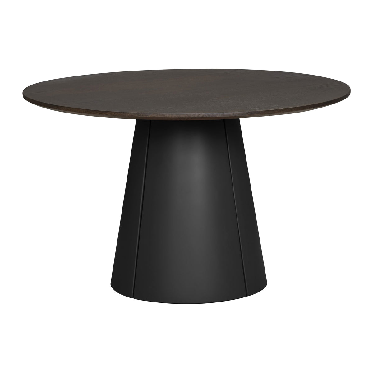 Wendelbo Trim spisebord Ø120 cm i mørkbrunbeiset eik med svart understell