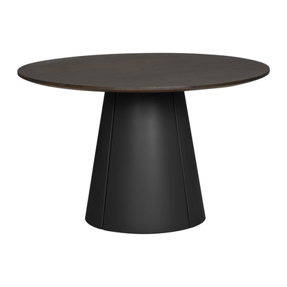 Wendelbo Trim spisebord Ø120 cm i mørkbrunbeiset eik med svart understell
