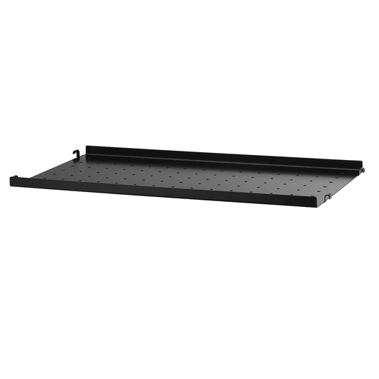 String metallhylleplate lav kant 58x30 cm. 1-pakk, Sort. Bestillingsvare.