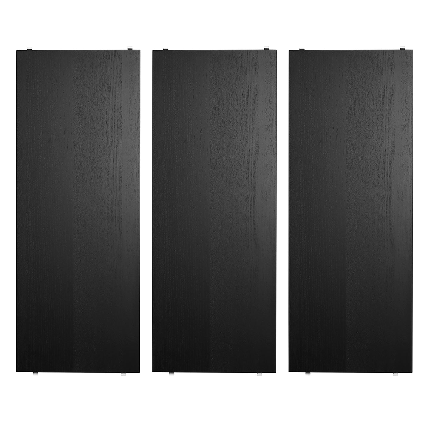 String Hylleplater 78x30 cm. 3-pakk, Sort Ask. Bestillingsvare.