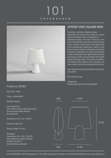 101 Copenhagen Sphere Vase Square, Mini i hvit. 1 igjen!